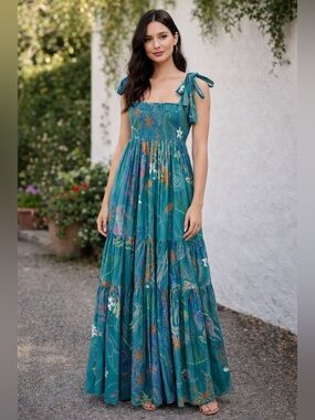 Sheridan French Under the Sea Teal Kelly Dress